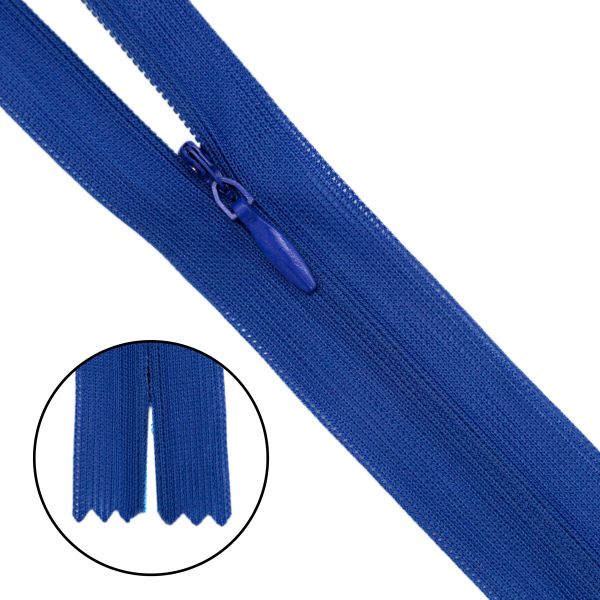 Молния потайная (скрытая) Т3 (3 мм) 1 зам., н/раз., 50 см, нейлон, F340 васильковый, 10 шт