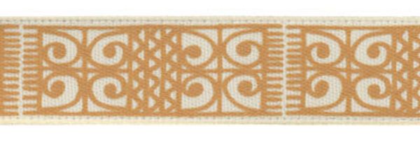 Лента атласная с рисунком 12.0 мм / 22.8±1 метра, O27/118 св.бежевый/св.коричневый, Gamma ALP-121