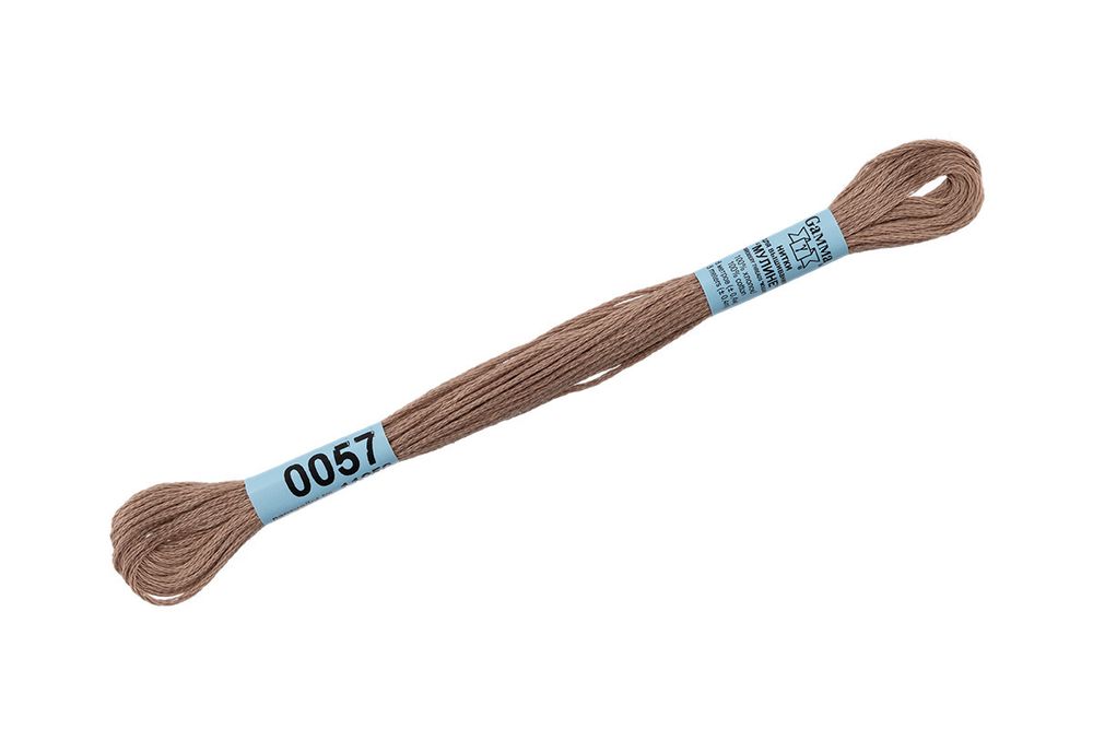 Мулине Gamma 100% хлопок, цв.0057 серо-бежевый, 24 мотка по 8 метров