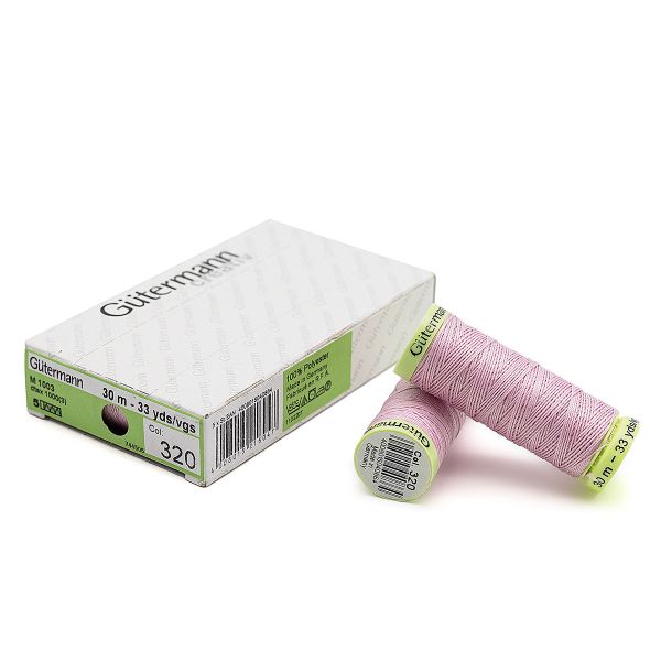 Нитки отделочные Gutermann Top Stitch, 30м, 320 зефирно-розовый, 5 катушек