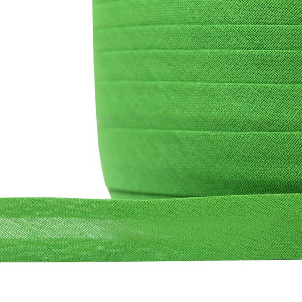 Косая бейка хлопковая 15 мм / 132 метра, BS, ≈2.48 г/м², F238 зеленый