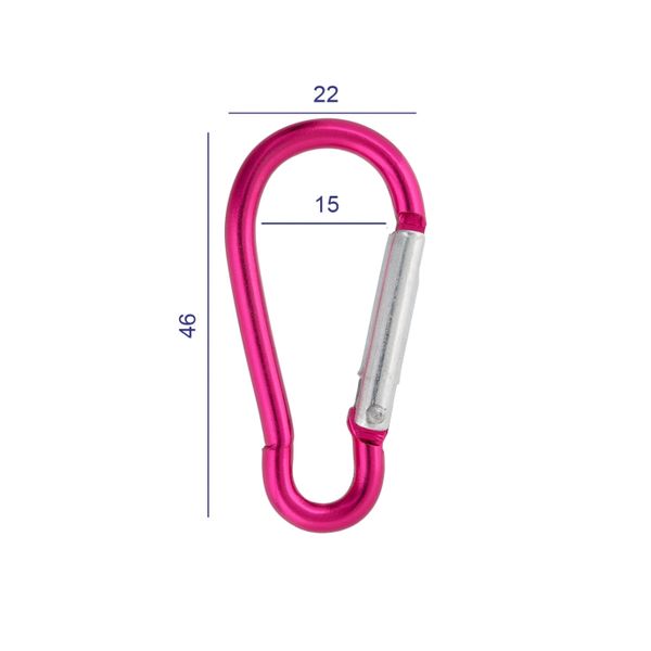 Карабин металл 15.0 мм (46х22 мм), 10 шт, 11 розовый, Gamma GH 120/18/10