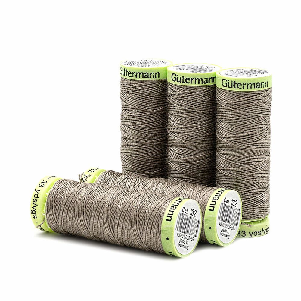 Нитки отделочные Gutermann Top Stitch, 30м, 132 болотно-песочный, 5 катушек