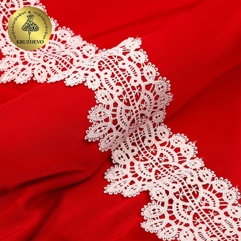 Кружево гипюр (плетёное) 70 мм / 4.5 метра, TBY.SUN.11, цв.белый