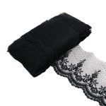 Кружево на сетке 120 мм / 13.72 метра, черный, 3AR3502