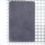 Заплатки пришивные из замши, прямоугольник 8х12,7см с перфорацией, 2 шт, 100% кожа, 26 серый, 59123