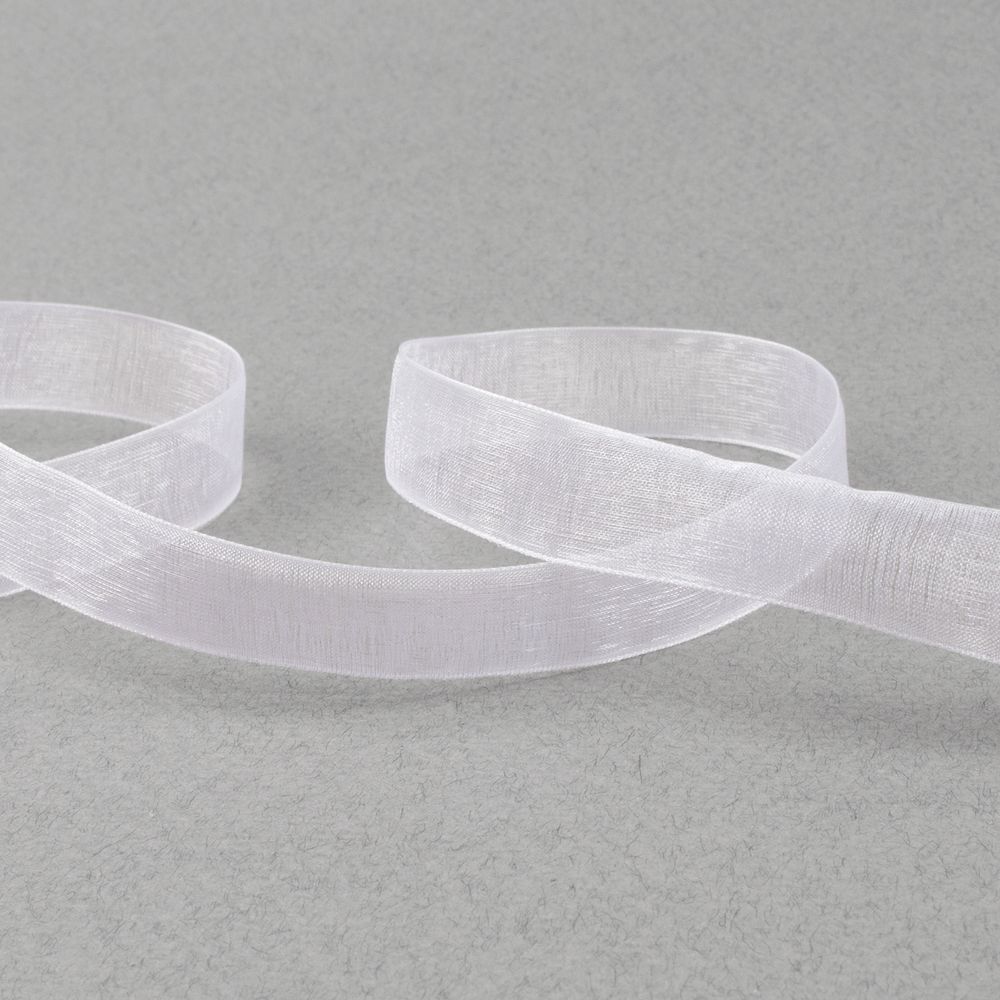 Лента капроновая (органза) 15.0 мм / 22.8±1 метра, 001 белый, Blitz OR-15