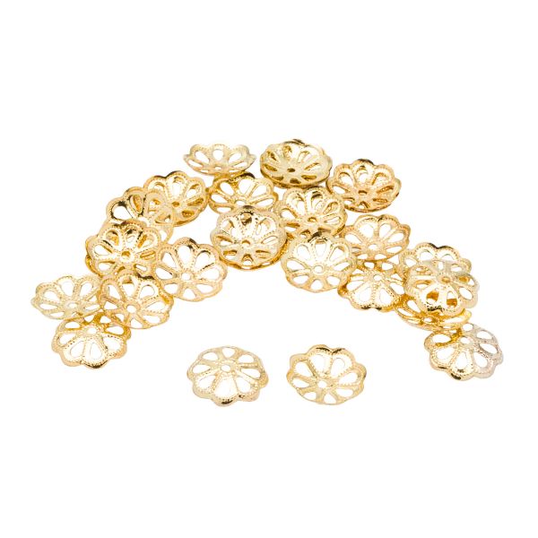 Шапочка для бусин, 12мм 30 шт/упак, Astra&Craft (Золото), 4AR199