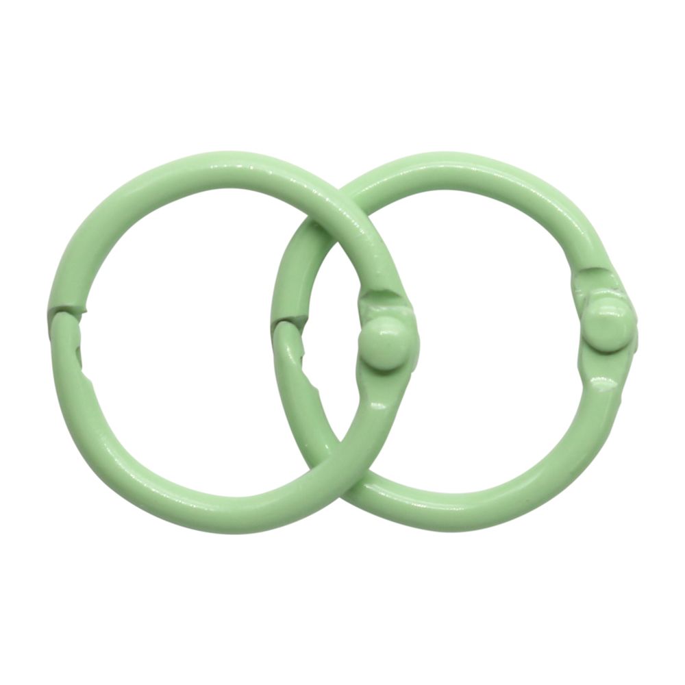 Кольца для альбомов разъемные металл 20 мм, 10 шт, светло-зеленый, 5AS-102