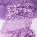Кружево бельевое эластичное 180 мм / 25 метров, TBY.L1351, цв.1566 лаванда