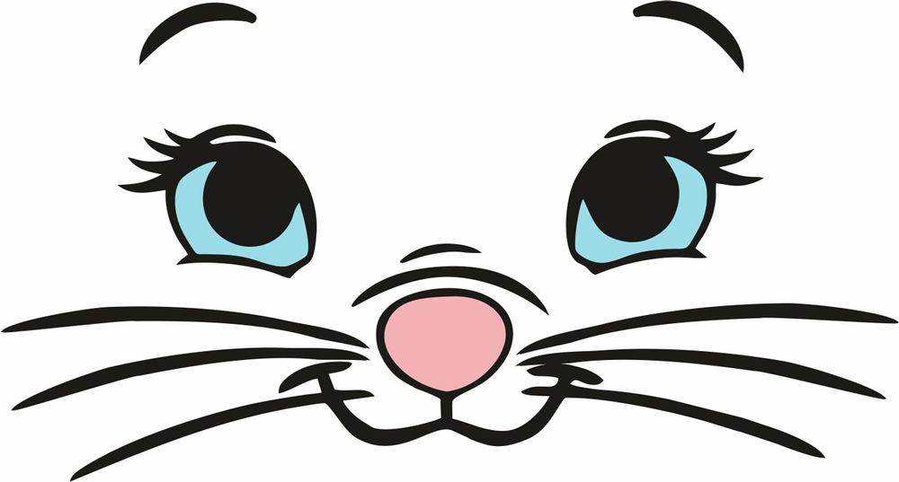 Термоаппликация Gamma Термотрансфер M №05, 1 шт, M-526 Мордочка кошечки 6.5х12 см