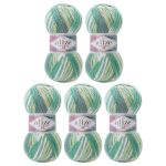 Пряжа Alize (Ализе) Happy Baby new Multi Colors / уп.5 мот. по 100 г, 320м, 52996 секционный