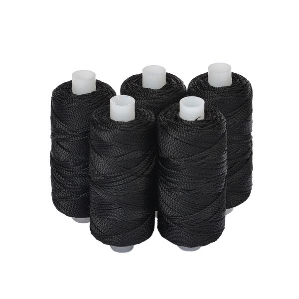 Нитки 375К капрон цв.черный 120м наб.5 шт