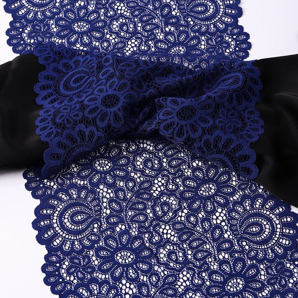Кружево бельевое эластичное 205 мм / 25 м, TBY.YSTL00839, цв.L1832 синий, Kruzhevo