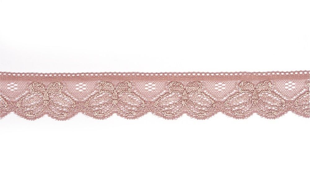 Кружево эластичное (стрейч) 32 мм цв.6 пудра уп.10м, Kruzhevo