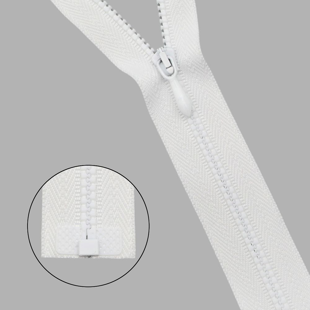 Молния трактор Arta Т5 (4.5 мм) 1 зам., 25 см, н/раз., цв. 001 белый, уп.10 шт