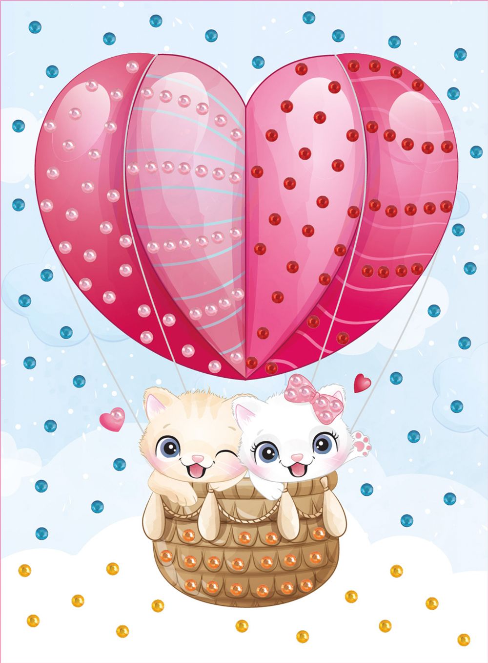 Мозаика 19.5х26.5 см, №28 Котята на воздушном шаре, Hobbius MDS-05