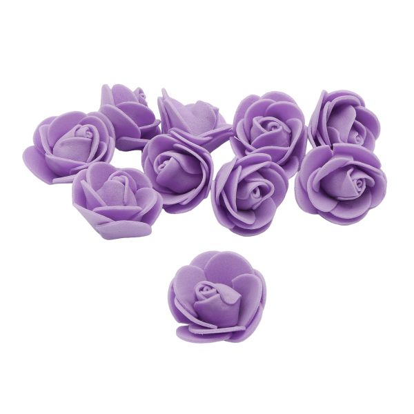 Цветочек Розочка из фоамирана 35 мм, уп. 10 шт, сиреневый