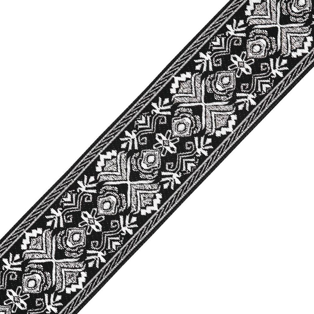 Лента (тесьма) жаккардовая 50.0 мм / 7.32 метра, серебро, 402088