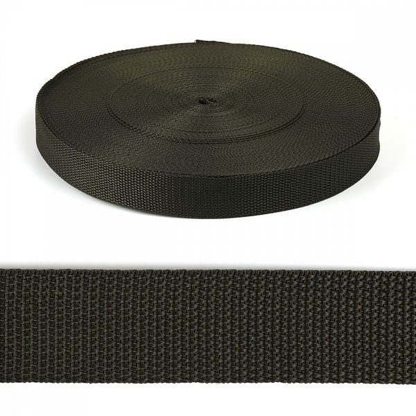 Стропа (ременная лента) 30 мм / 50 метров, толщ. ≈1.2 мм, цв.F328 хаки, 4830328