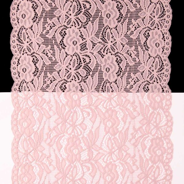 Кружево бельевое эластичное 300 мм / 13.72 м, цв. C344 пудровый