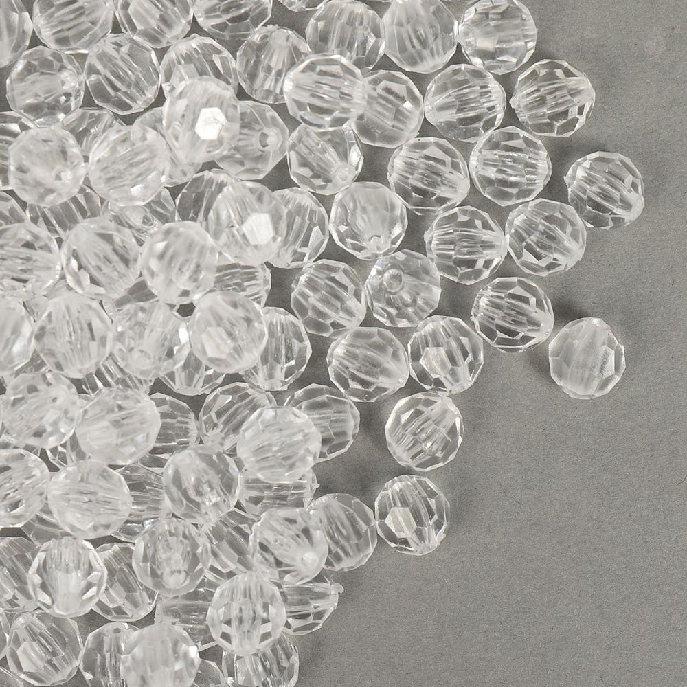 Бусины акрил ⌀8 мм, цв.17 прозрачный, MG.3240-17, уп.500 г, Magic4Hobby