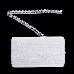 Кружево вязаное (тесьма) хлопковое 10 мм / 9.14 метров, белоснежный