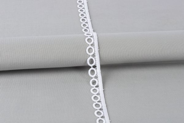 Кружево гипюр (плетёное) 17 мм / 10 м, GP001WH белый, Gamma GGM-1703