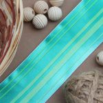 Лента атласная с рисунком 45.0 мм / 3 метра, Горизонталь (зеленый), Globus