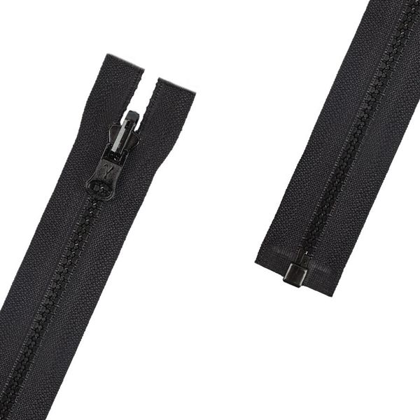 Молния трактор Т5 (5 мм) 1 зам., разъем., 75 см, реверсивный, 002 черный, G3051 Gamma, 10 шт