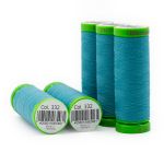 Нитки для тонких тканей Gutermann Extra Fine 150, 200м, 332 насыщенный бирюзовый, 5 катушек