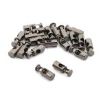 Фиксатор (зажим) для шнура металл 20х8 мм, ⌀3.5 мм, металл (чер.никель), 20 шт