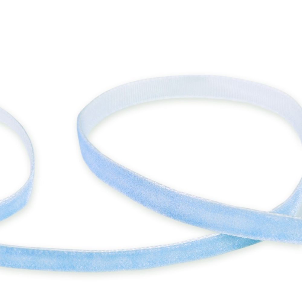 Лента бархатная (тесьма) 20.0 мм / 16.5±1 метра, 129 голубой, Blitz VR-20