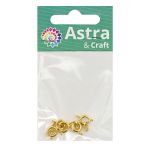 Замок для бус кольцо с ответной частью, 9 мм, 5 шт в упак, Astra&Craft, яркое золото