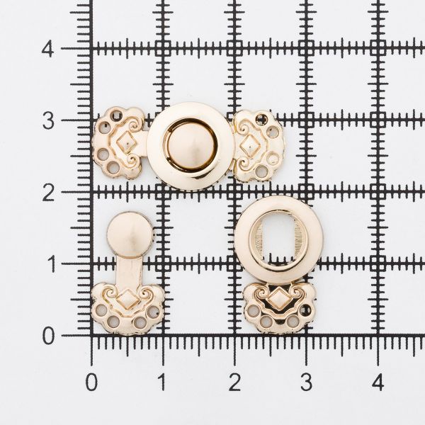 Крючки пришивные декоративные 25х12 мм, gold, 10 шт