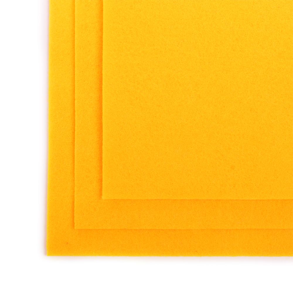 Фетр листовой полужесткий 1.0 мм, 20х30 см, 10 шт, цв. 121 желтый