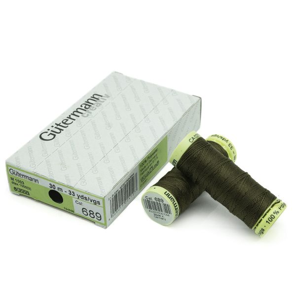 Нитки отделочные Gutermann Top Stitch, 30м, 689 т.хаки, 5 катушек