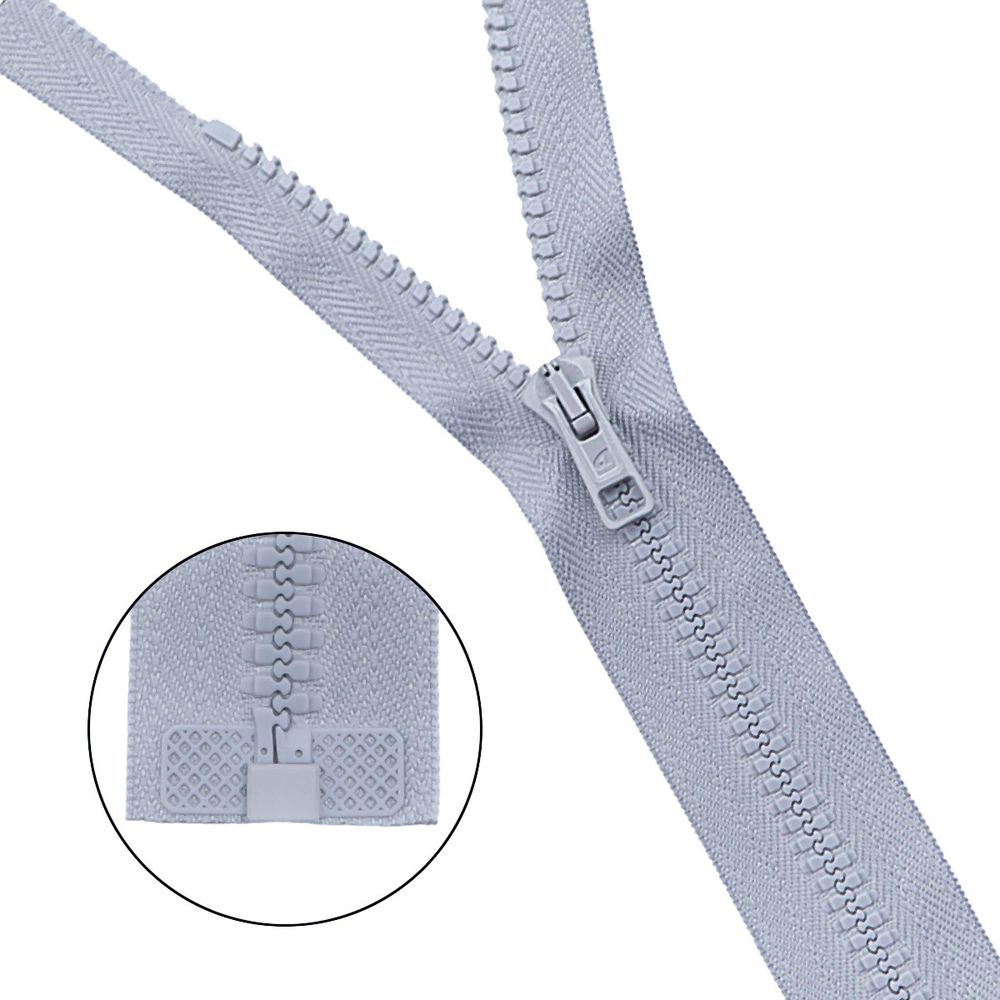 Молния трактор Arta Т6 (6 мм) 1 зам., разъем., 70 см, цв. 079 св.серый, уп.5 шт