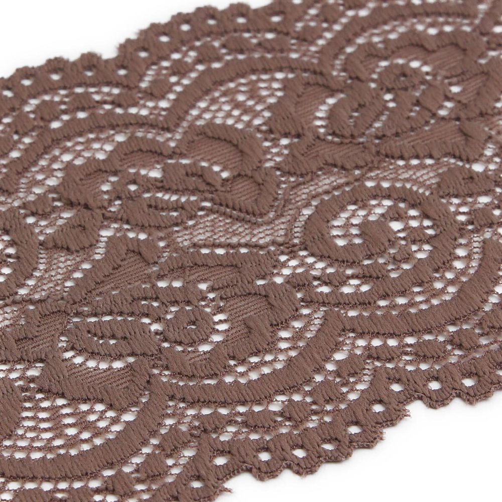 Кружево эластичное (стрейч) 100 мм / 3 метра, C072 шиншилла