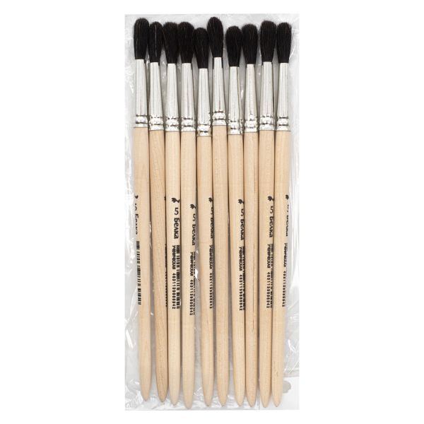 Кисть белка круглая (ученическая) №5,10 шт