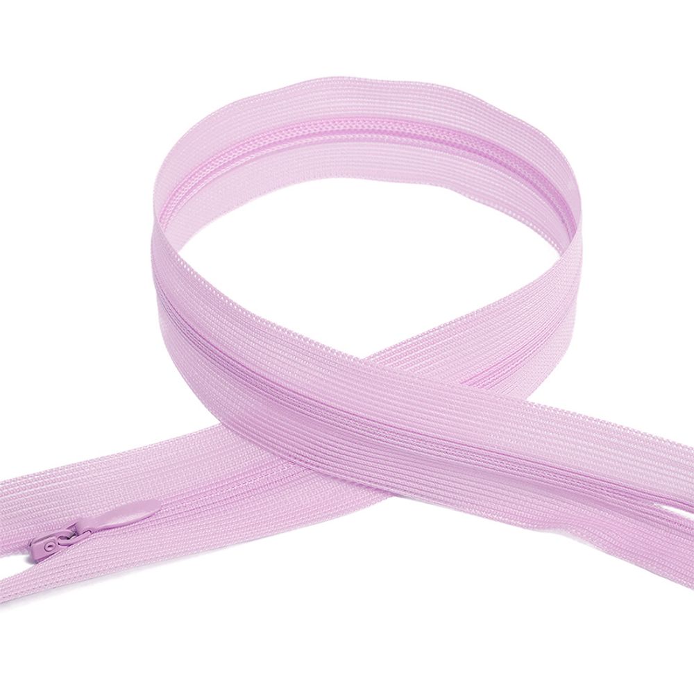Молния потайная (скрытая) Т3 (3 мм) 1 зам., н/раз., 50 см, цв.F165 сиреневый, 50 шт, Mzipp