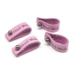Бирка кожаная с кнопкой Hand Made 1,3х7см, уп.4 шт (сирень)