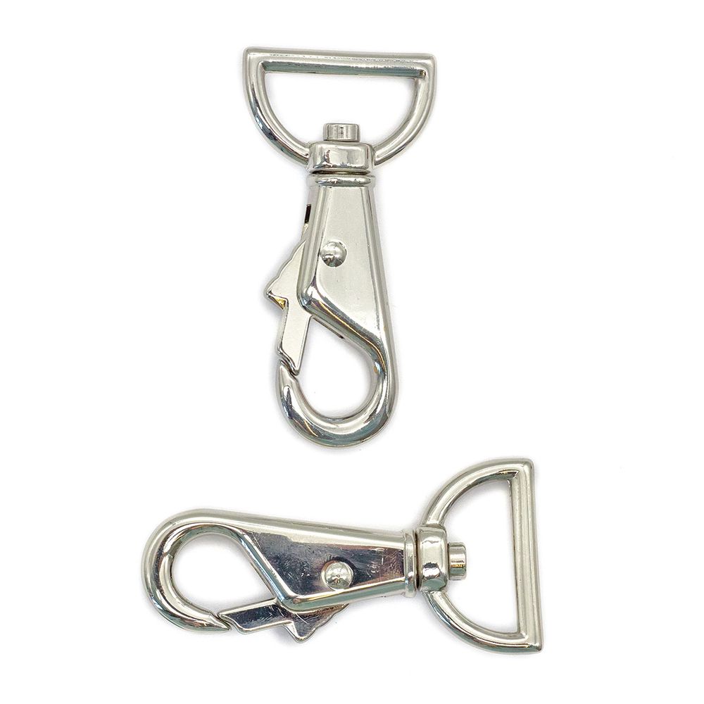 Карабин металл 25.0 мм (62х31 мм), никель, 6 шт