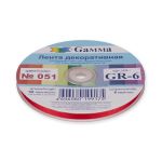Лента репсовая (в рубчик) 6.0 мм / 45.5 метра, 051 красный, Gamma GR-06