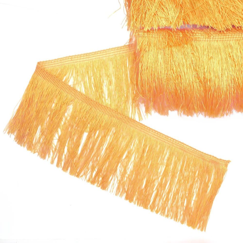 Бахрома отделочная широкая 120.0 мм / 25 метров, нитяная, 001 золотистый, 0390-0310