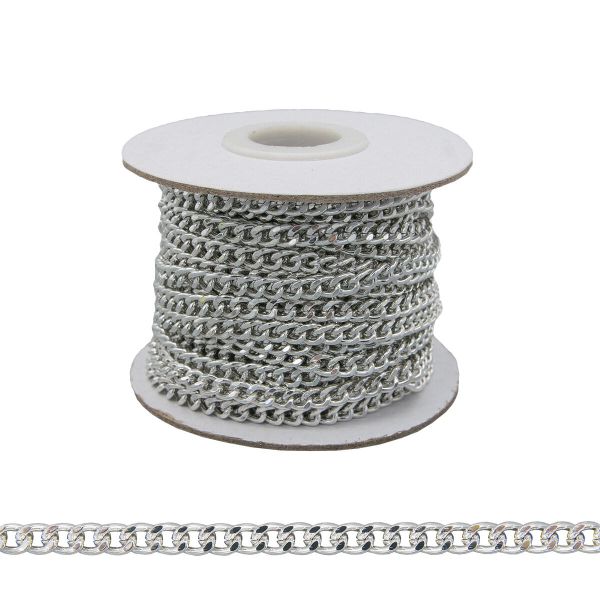 Цепь алюминиевая 5,4х4,4 мм (10 м) (никель) К18601