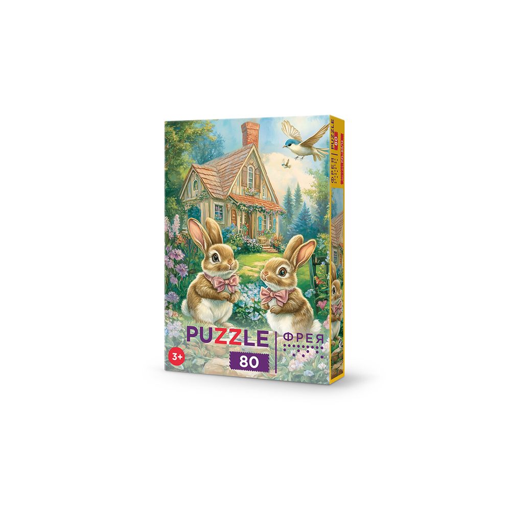 Пазл 80 элементов, PZL-80/12 Домик для зайчат, Фрея