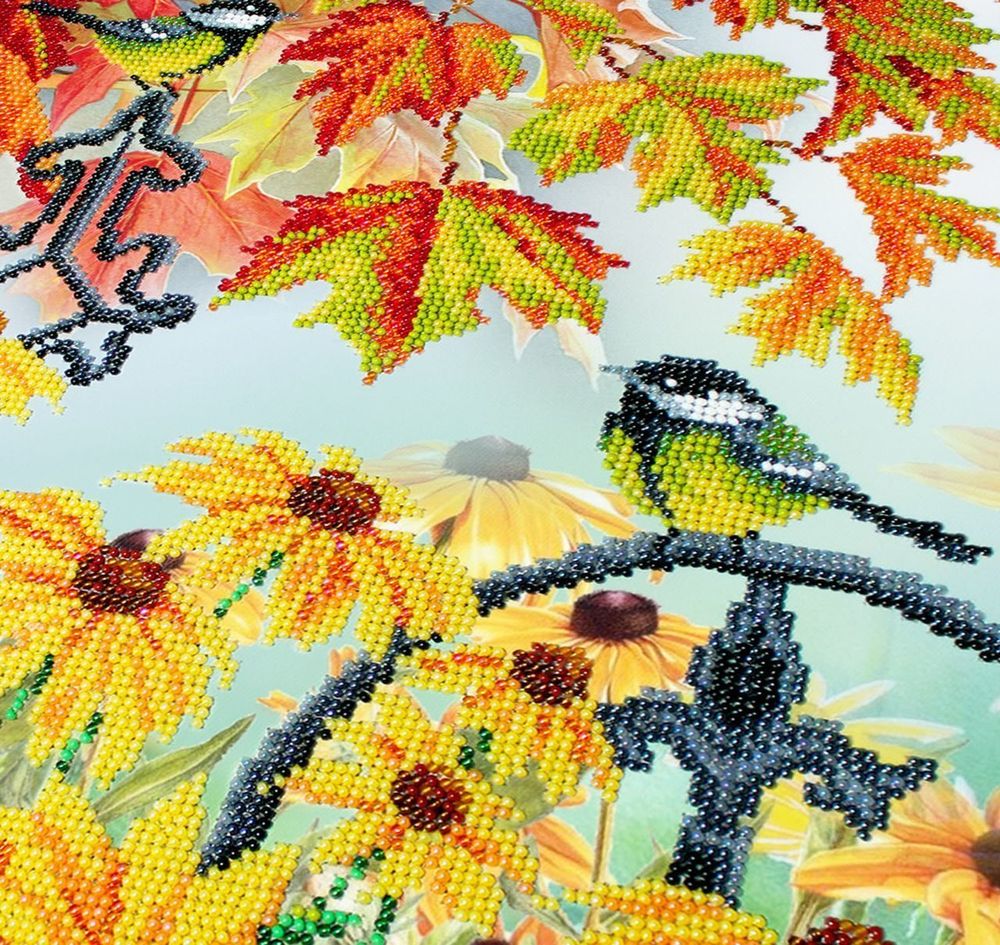 Набор для вышивания бисером Паутинка, Краски осени 28х38 см