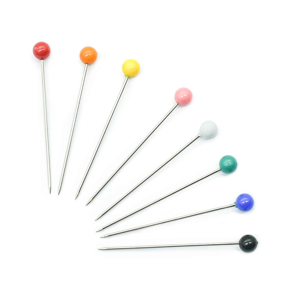 Булавки с цветной головкой 0,65мм/34мм, сталь, 75 шт, Pony