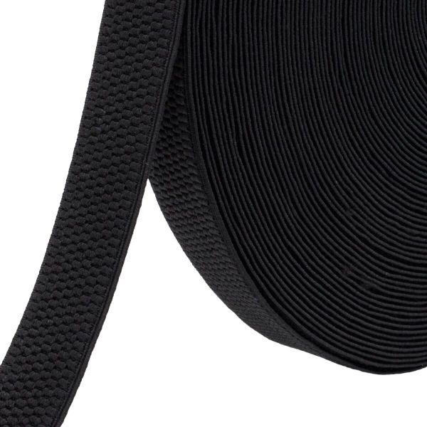 Резинка для подтяжек (помочная) 25.0 мм / 25 метров, 15.75 г/п.м., 580 черный, 6123-9389